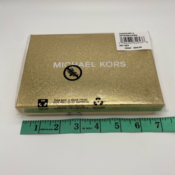 Michael Kors Logo Embellished Jet Set Soft Pink Small Coin Purse in Gift Box NIB - Picture 7 of 8